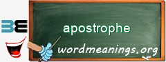 WordMeaning blackboard for apostrophe